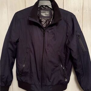 Calvin Klein Classic Zip-Front Ripstop Bomber Jacket Men's Sm Black 195$ i11